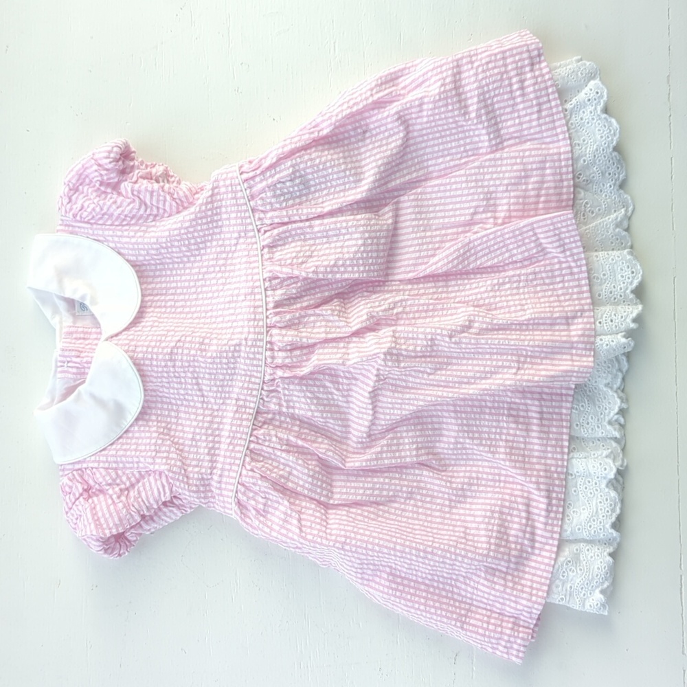 Ralph Lauren | Pink White Striped Special Occasion Summer Dress 6m EUC - Picture 2 of 7